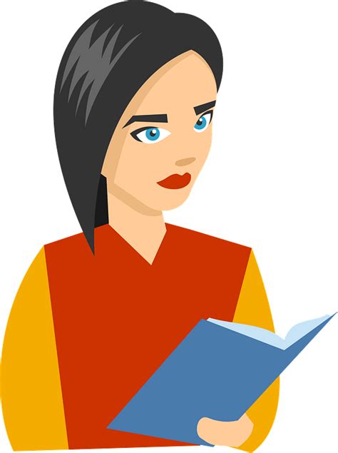 Woman Reading A Book Clipart