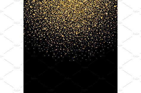 Gold Confetti Glitter On Black Background ~ Illustrations ~ Creative Market