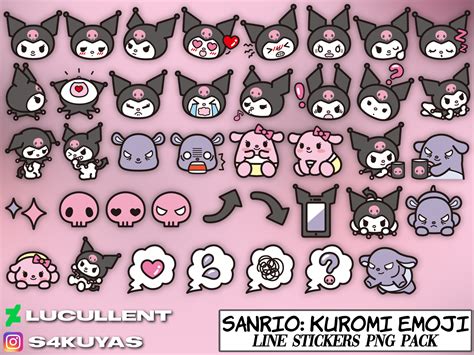 Sanrio Kuromi Emoji Line Stickers By Lucullent On Deviantart