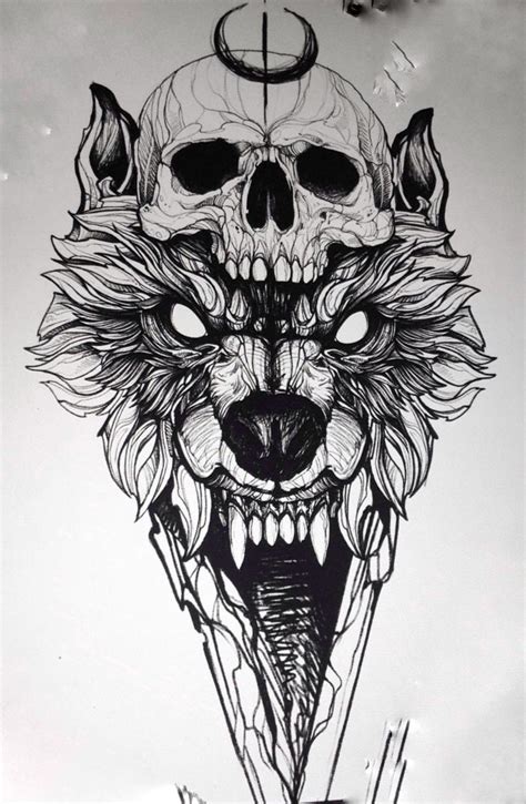 Wolf Skull Drawing Easy Drawing Inspiration