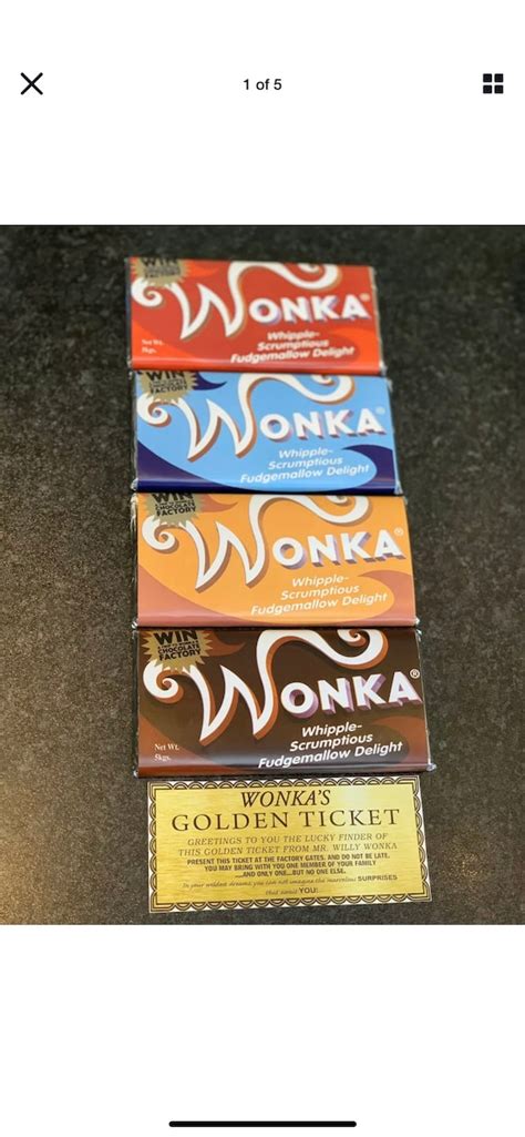 4X Willy Wonka Chocolate 2005 Full Set Gift Novelty Golden Etsy