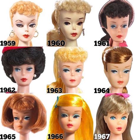 The Evolution Of Barbie Dolls From 1950 To Present As Well As Their Age And History