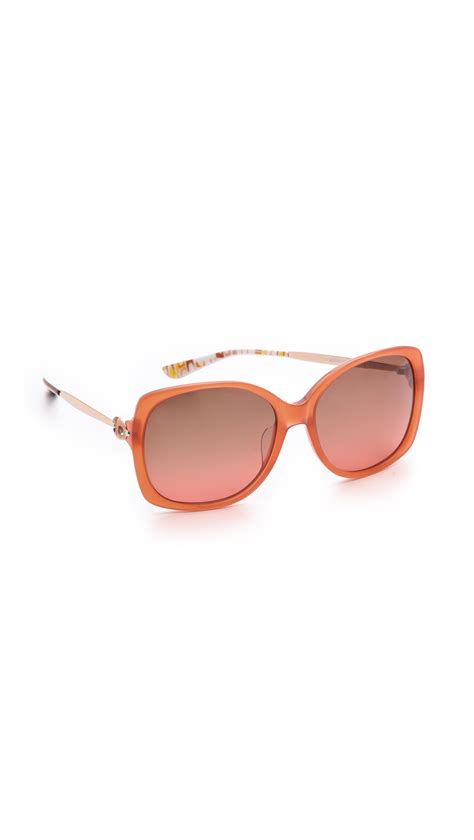 Lyst M Missoni Oversized Square Sunglasses Blackgradient Grey In Orange