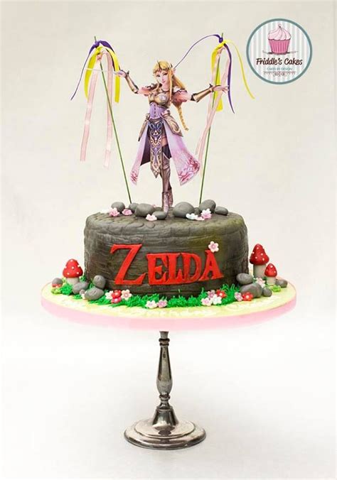 Royal icing crown as topper. Zelda princess birthday cake