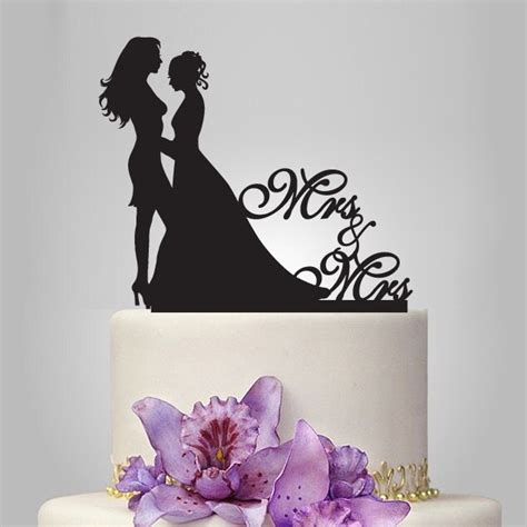 Lesbian Wedding Cake Topper Same Sex Cake Topper By Walldecal76