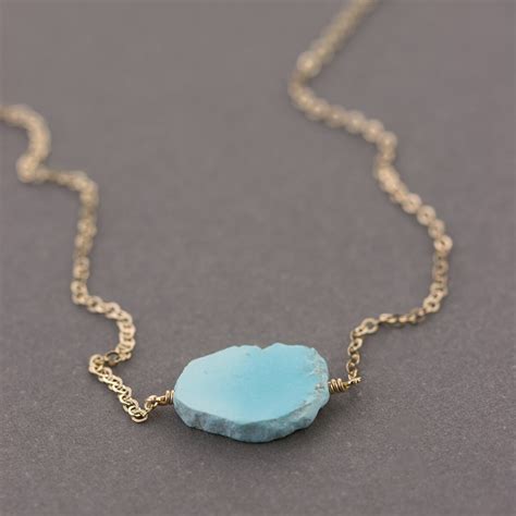 Raw Turquoise Necklace GENUINE Sleeping Beauty Turquoise On