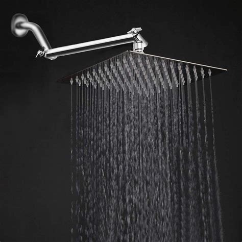 harjue high pressure large stainless steel square rain showerhead with shower arm waterfall full