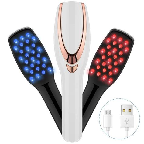 3 In 1 Electric Massage Comb Phototherapy Scalp Massager Comb Brush With Usb Rechargeable For