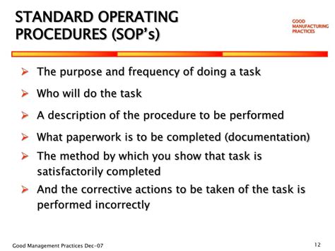 Sop On Standard Operating Procedures Standard Operating Procedure