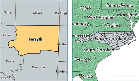 Forsyth County North Carolina Map Of Forsyth County Nc Where Is