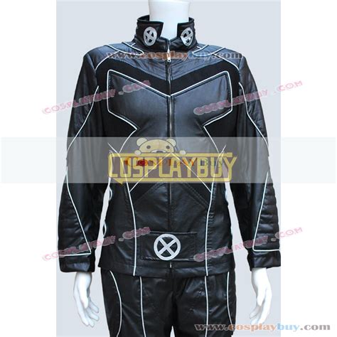 X Men Wolverine Deluxe Black Leather Uniform Silver Line Cosplay Costume