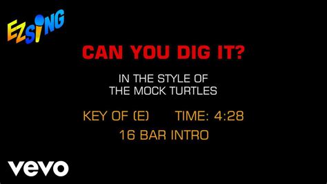 The Mock Turtles Can You Dig It Karaoke Ez Sing Youtube