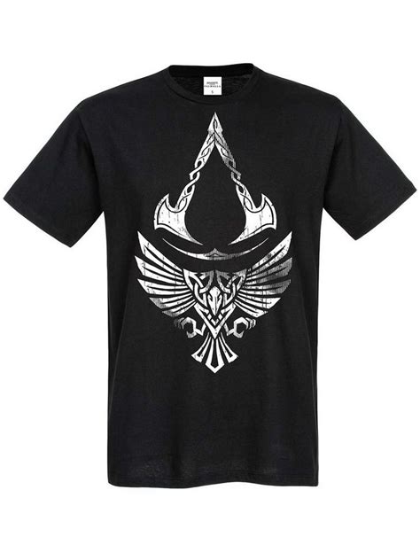 Nastrovje Potsdam T Shirt Assassins Creed Valhalla Raven And Symbol