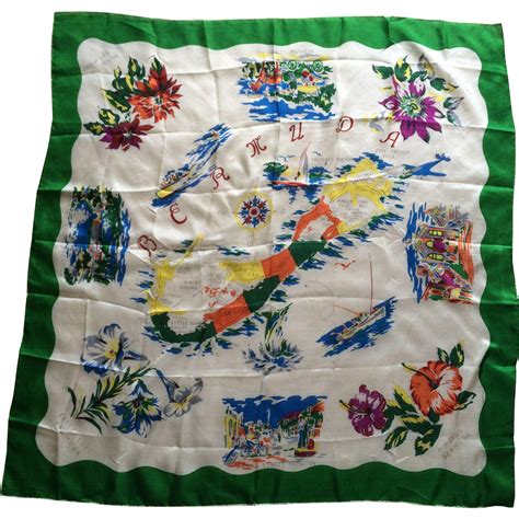 Vintage 1950s silk souvenir scarf from Bermuda | Vintage 1950s, Vintage, Vintage collection