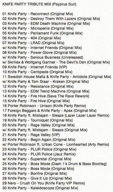 the ultimate knife party mix r knifeparty