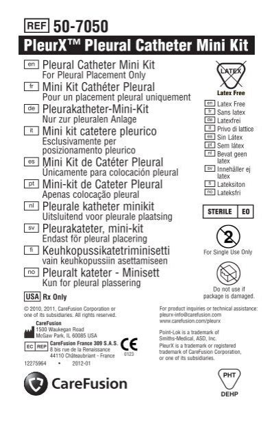 Pleurx Pleural Catheter Mini Kit Ewimed