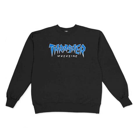 Thrasher Jagged Logo Crewneck Black Skate Clothing From Native