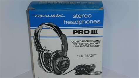 Realistic By Tandy Stereo Headphones Pro 3 Wth Jack Connection Black