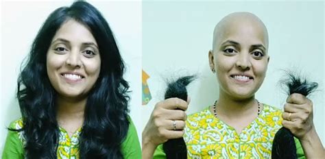 indian long hair women head shave