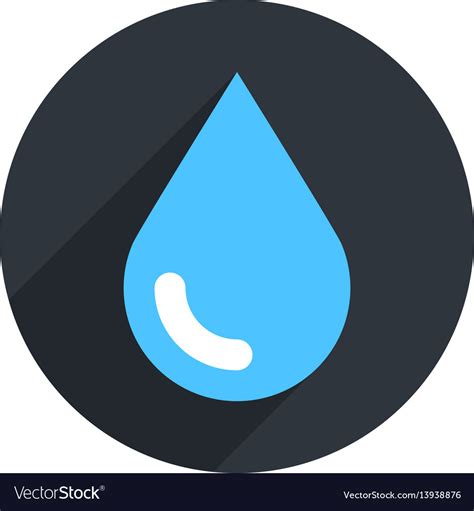 Blue Water Drop Sign Circle Icon Royalty Free Vector Image