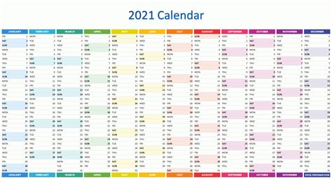 Excel 12 Month Calendar 2021 Blank Calendar Template Word 2021