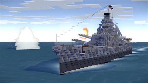 Minecraft Battleship Naval Ship Battle Animation Youtube