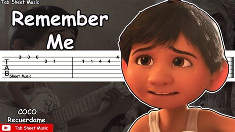 Coco Remember Me Recuerdame Guitar Tutorial Tab Sheet Music
