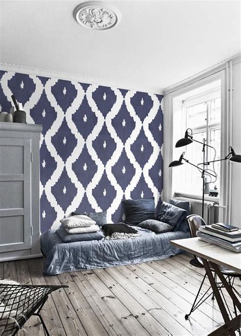 Self Adhesive Vinyl Temporary Removable Wallpaper Wall Decal Ikat