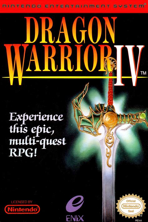 Dragon Warrior Iv 4 Nes Game Box Cover Art Poster Etsy