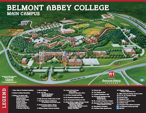 Campus Map Belmont Abbey College Private Catholic Charlotte Nc