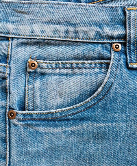 Blue Denim Jeans Pocket Texture Background Closeup Stock Photo Image