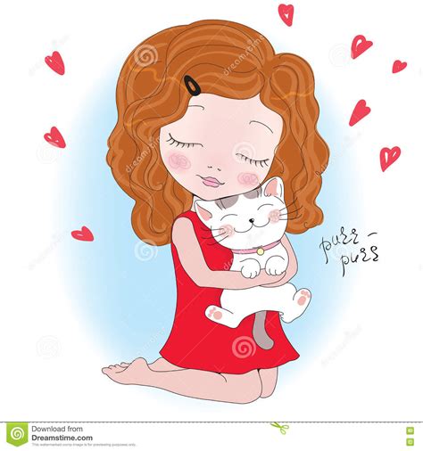 Clipart Cute Girl With Cat 20 Free Cliparts Download