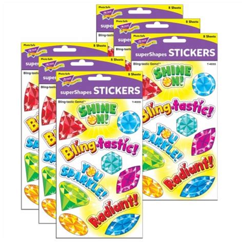 Trend Enterprises Trend Bling Tastic Gemz Large Supershapes Stickers
