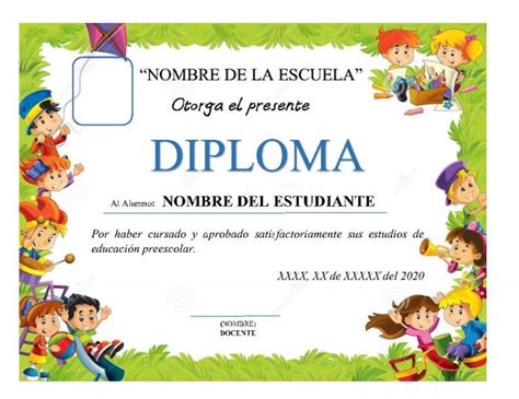 Diplomas De Fin De Curso Listos Para Editar Diplomas Para Primaria