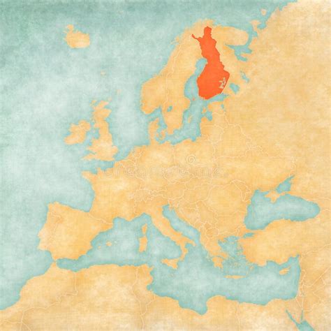 Karte Von Europa Finnland Stock Abbildung Illustration Von