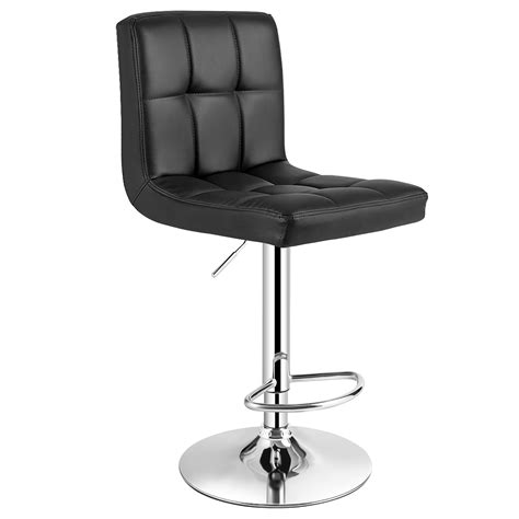 Costway Adjustable Swivel Bar Stool Counter Height Bar Chair Pu Leather