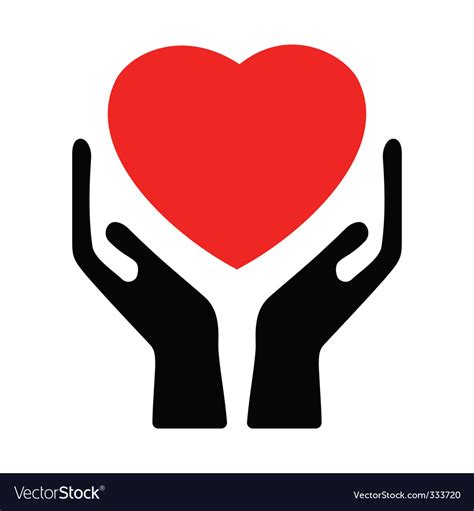 Hands Holding The Heart Royalty Free Vector Image