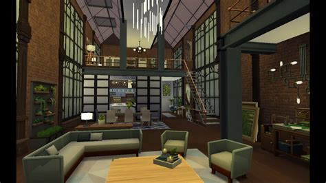 The Sims 4 Speed Build Industrial Loft Apartment No Cc Youtube