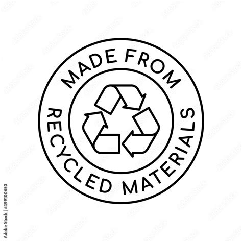 Made From Recycled Materials Logo Recycle Sign In A Circle 100