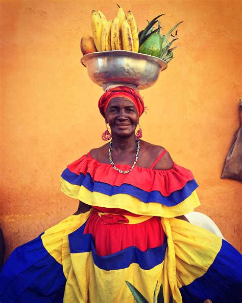 Traditional Cartagena Fruit Lady Cartagena Colombia African Culture