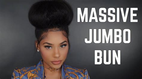 How To Massive Jumbo Bun Video Bun Hairstyles Black Hair Bun