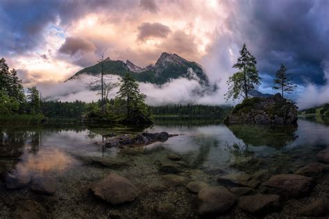 Lake Clouds Mountains Forest Landscape Nature Hd Coolwallpapersme