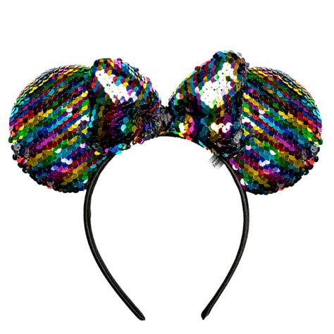 Disney Disney Minnie Mouse Rainbow Sequin Bow Ears Headband Walmart