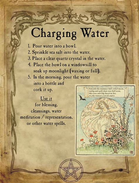 Charging Water For Homemade Halloween Spell Book Witch Spell Book
