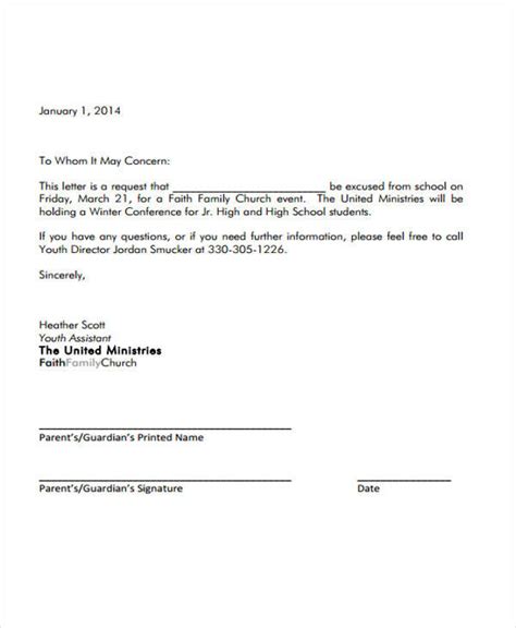Free Sample Formal Excuse Letter Templates In Ms Word Google Docs Pages Pdf