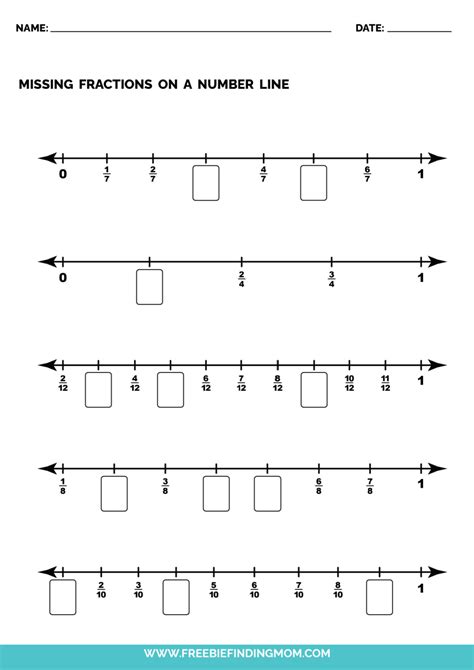 Fraction Number Lines Printable