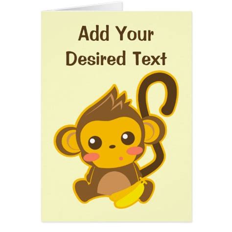 Cute Little Monkey Greeting Card Zazzle