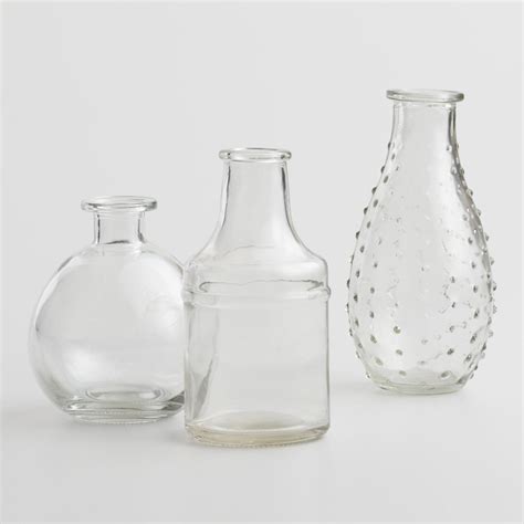 Clear Glass Bud Vases Set Of By World Market Bud Vases Small Glass