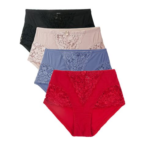 B2body B2body Womens Panties Lace High Waisted Briefs Small To Plus Sizes 4 Pack Walmart