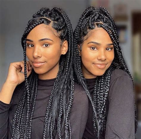 Twins 👯‍♀️😍 Box Braids Hairstyles Box Braids Hairstyles For Black